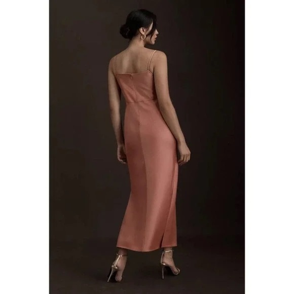 BHLDN Anthropologie Cali Satin Charmeuse Midi Slip Dress Sedona Sunset Size 2 - Picture 8 of 9